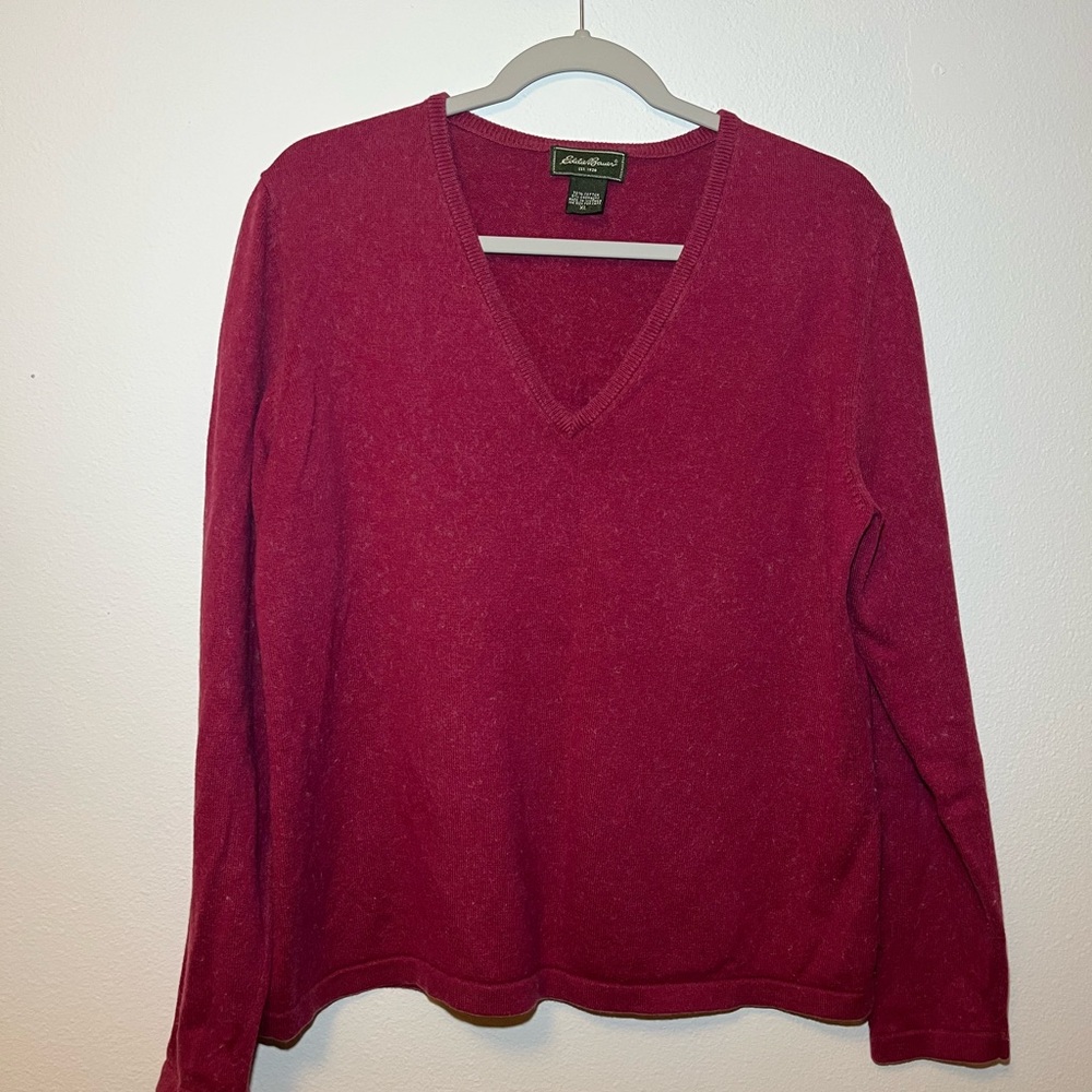 Eddie Bauer Cotton Cashmere Women's V-Neck Sweater